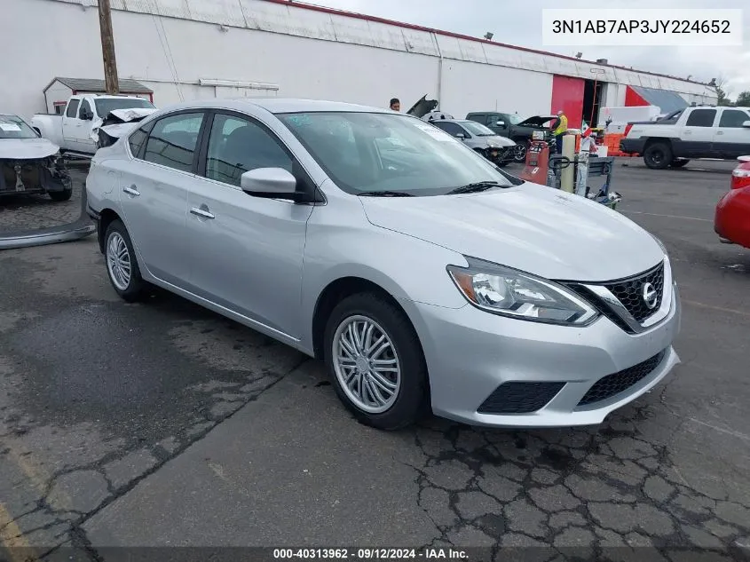 2018 Nissan Sentra S VIN: 3N1AB7AP3JY224652 Lot: 40313962