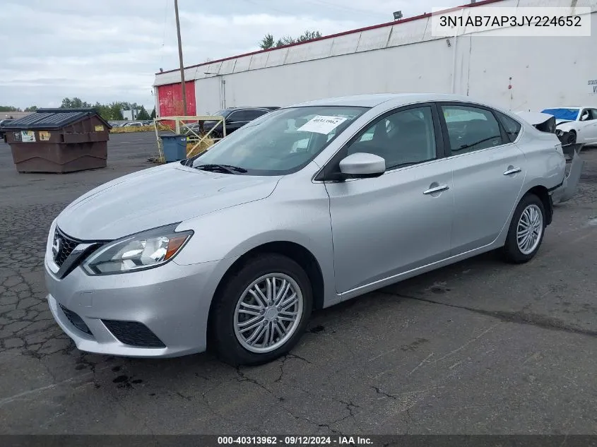 2018 Nissan Sentra S VIN: 3N1AB7AP3JY224652 Lot: 40313962