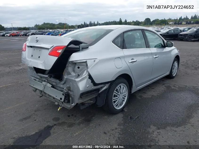 2018 Nissan Sentra S VIN: 3N1AB7AP3JY224652 Lot: 40313962