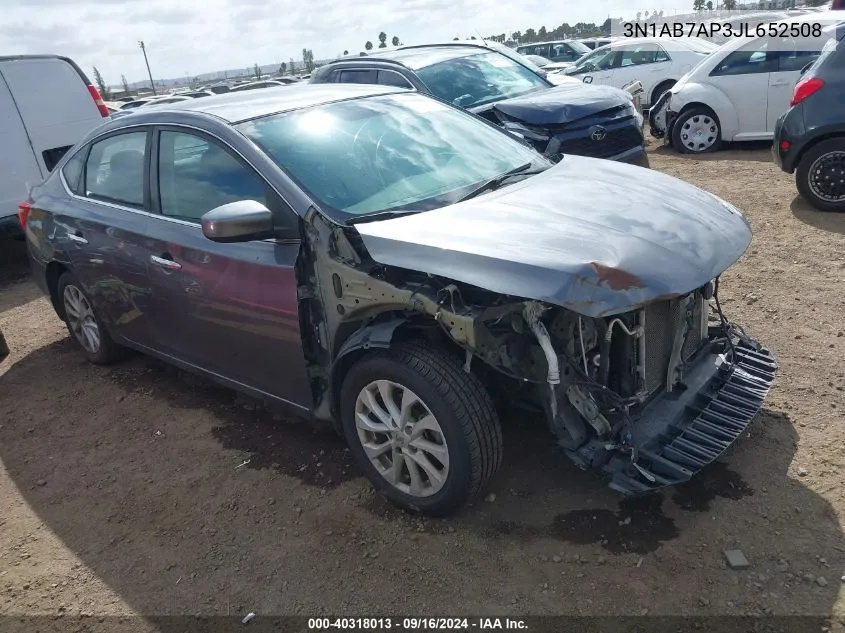 2018 Nissan Sentra Sv VIN: 3N1AB7AP3JL652508 Lot: 40318013