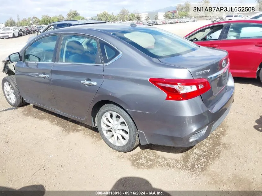 2018 Nissan Sentra Sv VIN: 3N1AB7AP3JL652508 Lot: 40318013