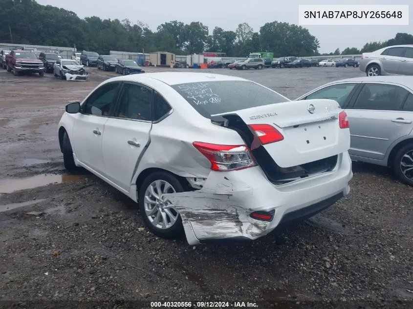 2018 Nissan Sentra S/Sv/Sr/Sl VIN: 3N1AB7AP8JY265648 Lot: 40320556