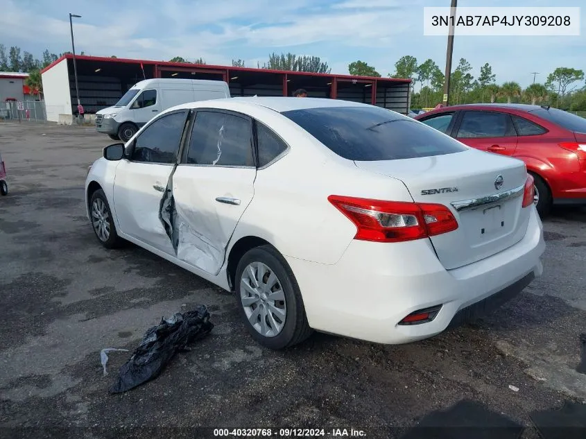 2018 Nissan Sentra S/Sv/Sr/Sl VIN: 3N1AB7AP4JY309208 Lot: 40320768