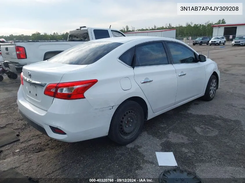 2018 Nissan Sentra S/Sv/Sr/Sl VIN: 3N1AB7AP4JY309208 Lot: 40320768