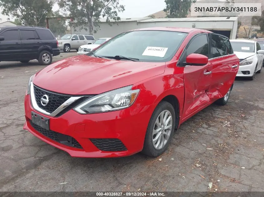 2018 Nissan Sentra Sv VIN: 3N1AB7AP8JY341188 Lot: 40328827