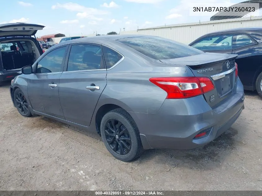 2018 Nissan Sentra S VIN: 3N1AB7AP3JY260423 Lot: 40329851