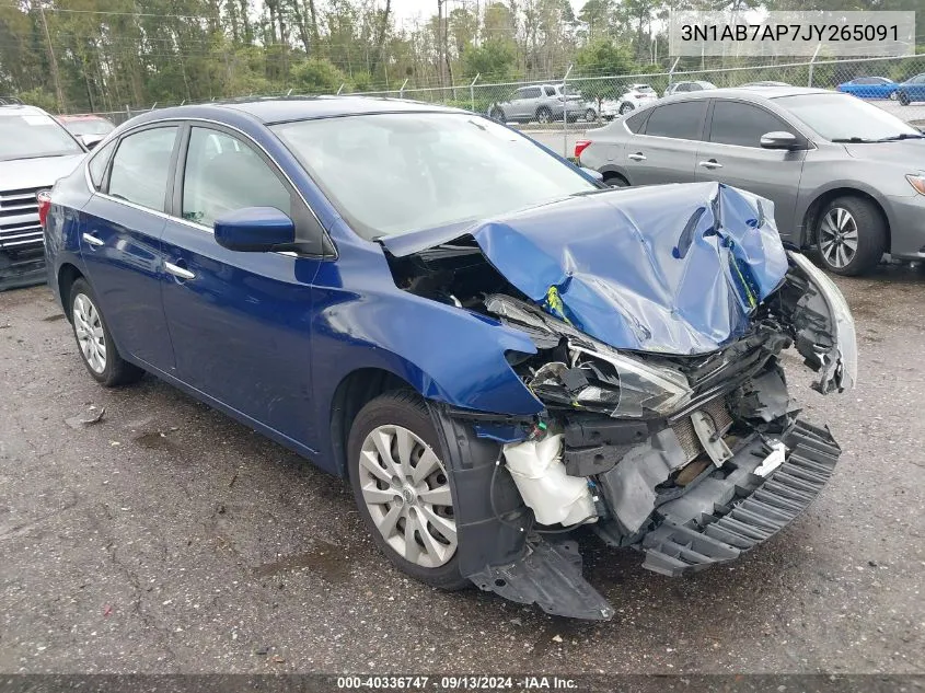 2018 Nissan Sentra S/Sv/Sr/Sl VIN: 3N1AB7AP7JY265091 Lot: 40336747