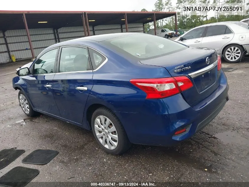 2018 Nissan Sentra S/Sv/Sr/Sl VIN: 3N1AB7AP7JY265091 Lot: 40336747