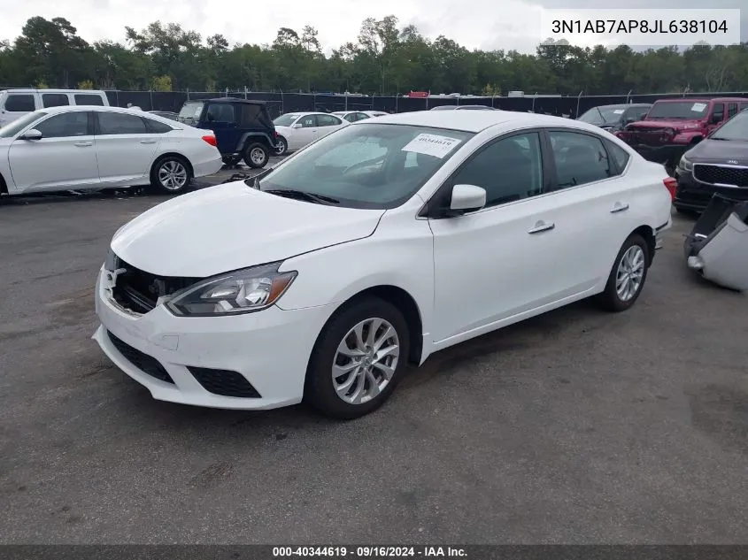 2018 Nissan Sentra Sv VIN: 3N1AB7AP8JL638104 Lot: 40344619