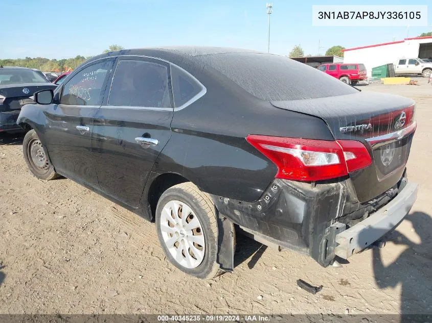 2018 Nissan Sentra S VIN: 3N1AB7AP8JY336105 Lot: 40345235