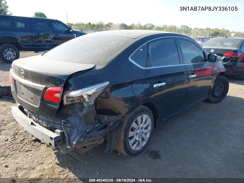 2018 Nissan Sentra S VIN: 3N1AB7AP8JY336105 Lot: 40345235