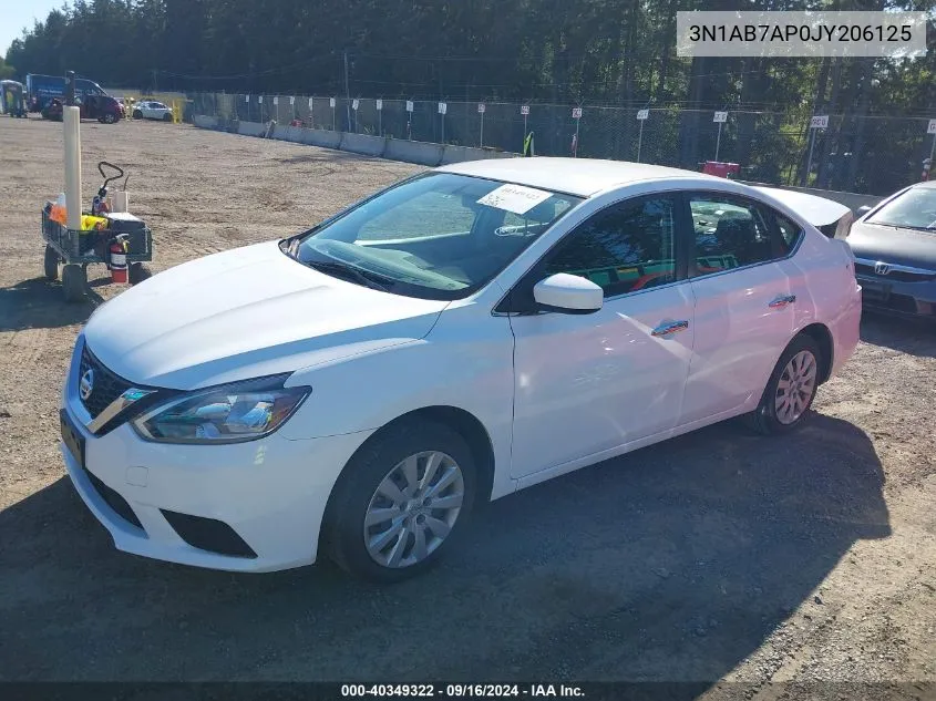 2018 Nissan Sentra S VIN: 3N1AB7AP0JY206125 Lot: 40349322