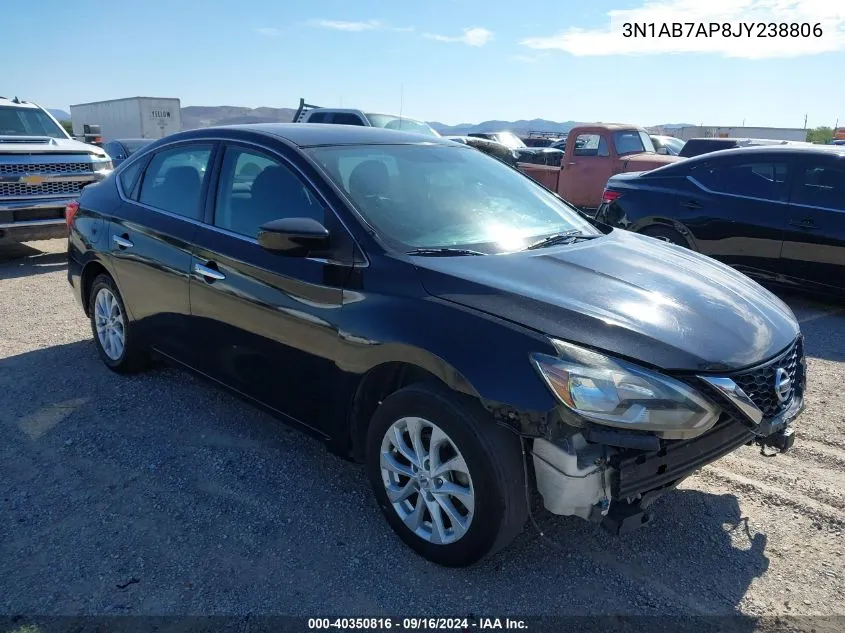 2018 Nissan Sentra Sv VIN: 3N1AB7AP8JY238806 Lot: 40350816