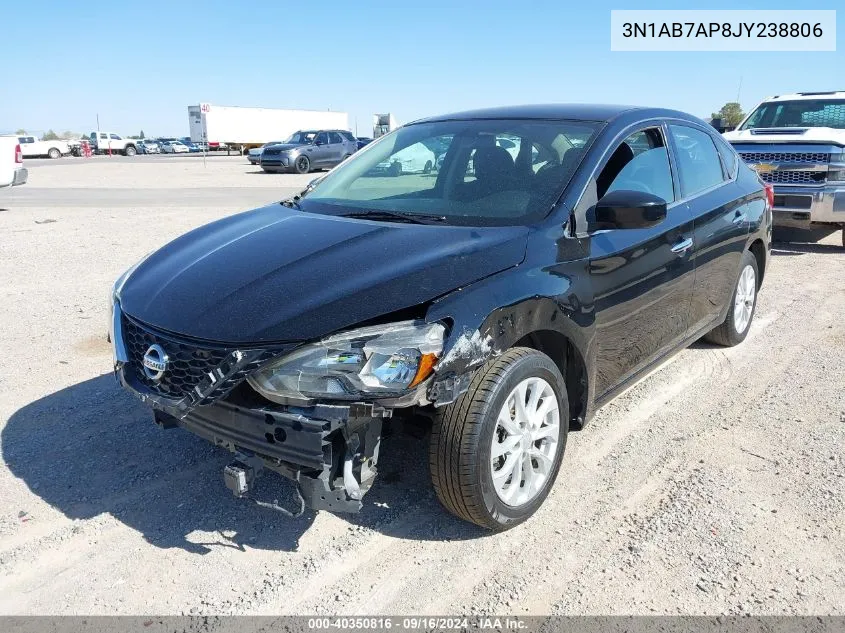 2018 Nissan Sentra Sv VIN: 3N1AB7AP8JY238806 Lot: 40350816