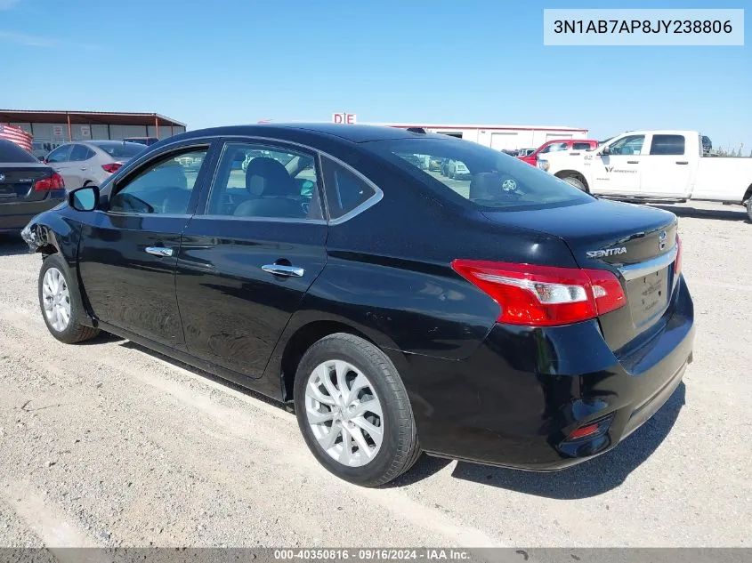 2018 Nissan Sentra Sv VIN: 3N1AB7AP8JY238806 Lot: 40350816