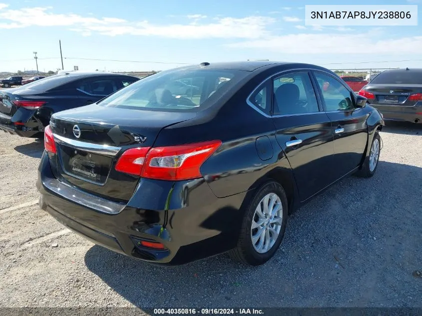 2018 Nissan Sentra Sv VIN: 3N1AB7AP8JY238806 Lot: 40350816