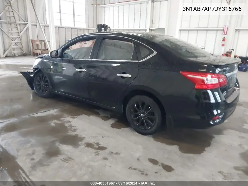 2018 Nissan Sentra S VIN: 3N1AB7AP7JY316766 Lot: 40351967