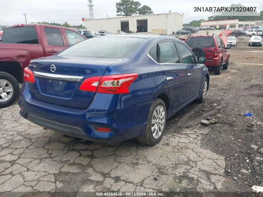 2018 Nissan Sentra S VIN: 3N1AB7APXJY320407 Lot: 40354626