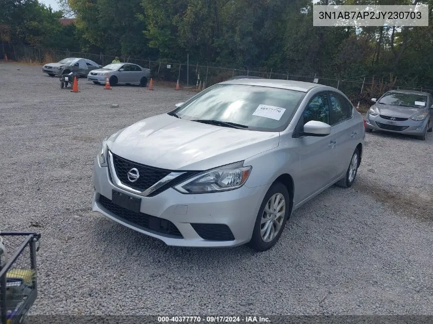 2018 Nissan Sentra S VIN: 3N1AB7AP2JY230703 Lot: 40377770