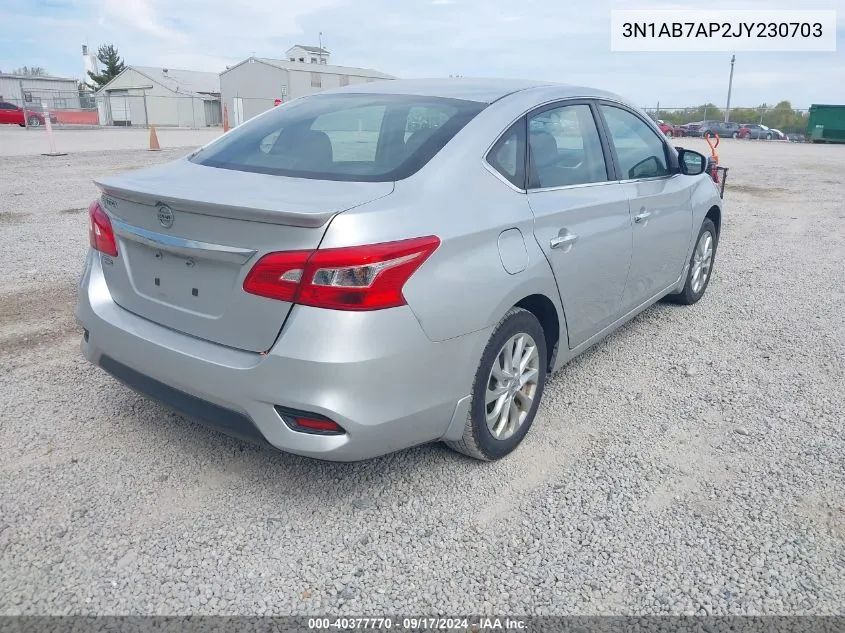 2018 Nissan Sentra S VIN: 3N1AB7AP2JY230703 Lot: 40377770