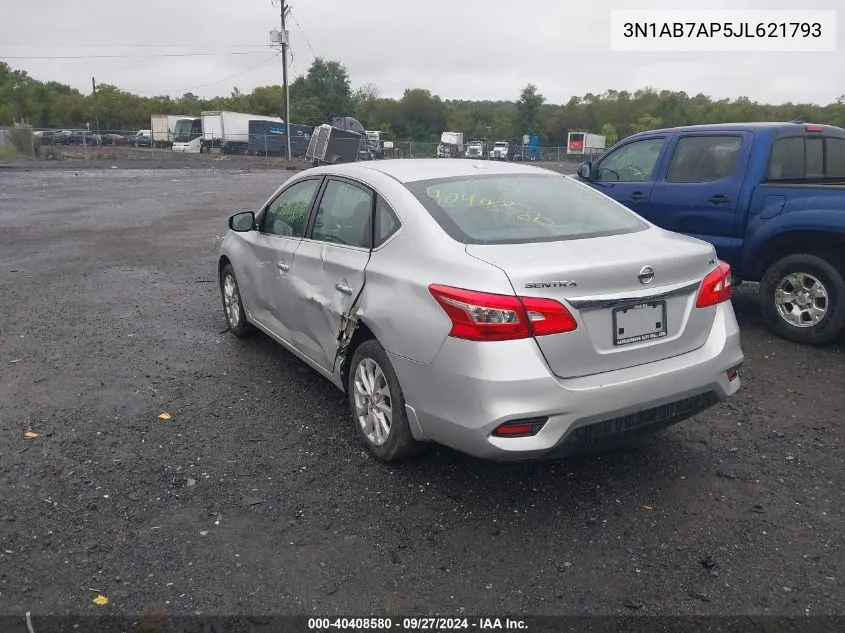 2018 Nissan Sentra Sv VIN: 3N1AB7AP5JL621793 Lot: 40408580