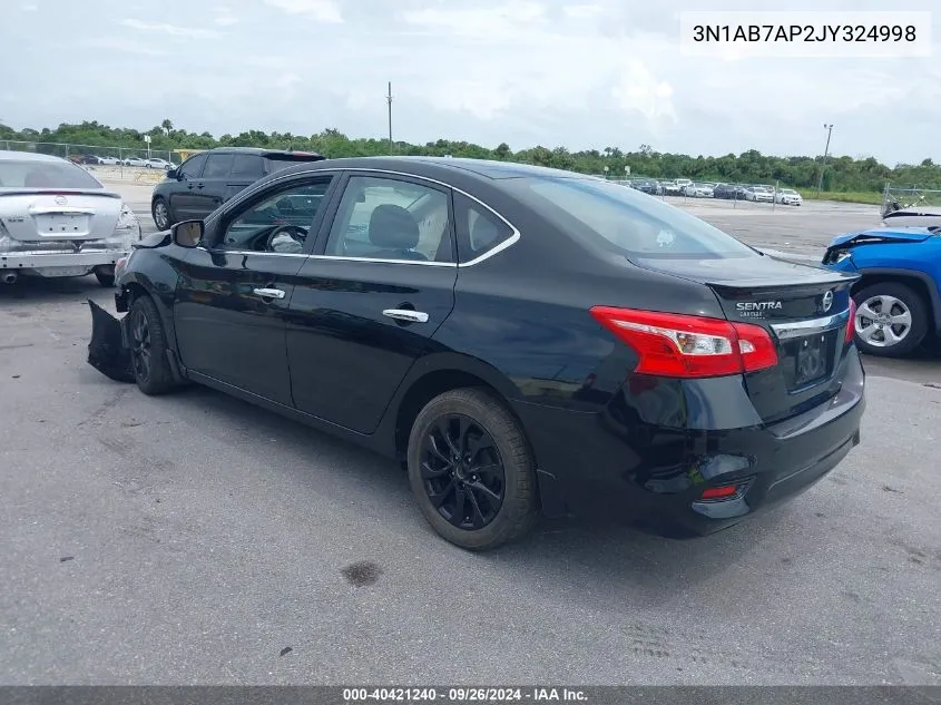 2018 Nissan Sentra S/Sv/Sr/Sl VIN: 3N1AB7AP2JY324998 Lot: 40421240