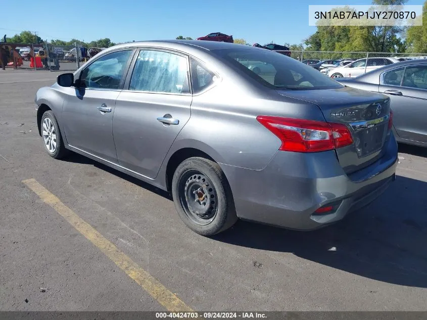 3N1AB7AP1JY270870 2018 Nissan Sentra S