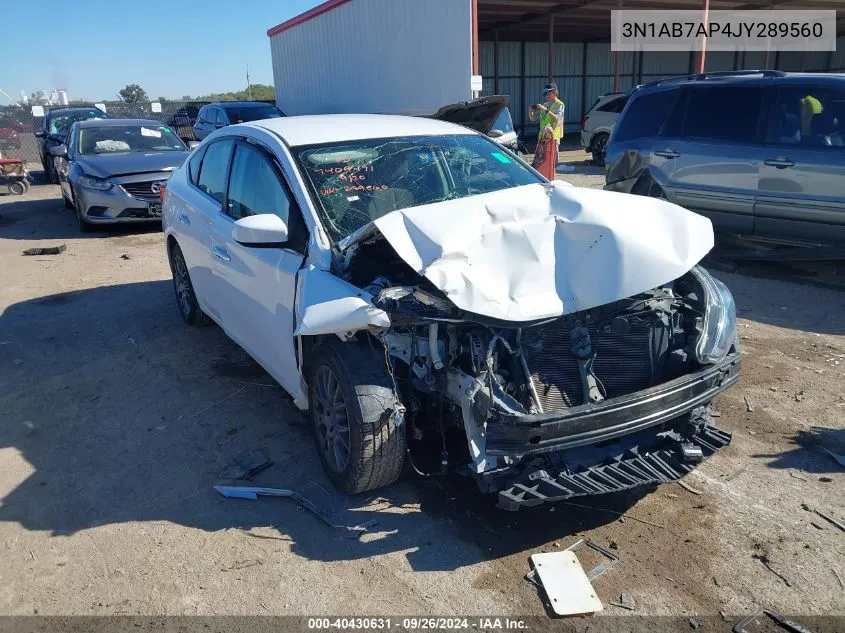 2018 Nissan Sentra S/Sv/Sr/Sl VIN: 3N1AB7AP4JY289560 Lot: 40430631