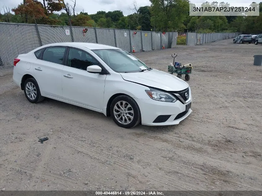 2018 Nissan Sentra Sv VIN: 3N1AB7AP2JY251244 Lot: 40446814