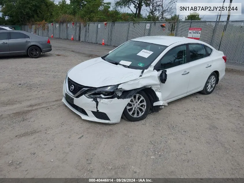 2018 Nissan Sentra Sv VIN: 3N1AB7AP2JY251244 Lot: 40446814