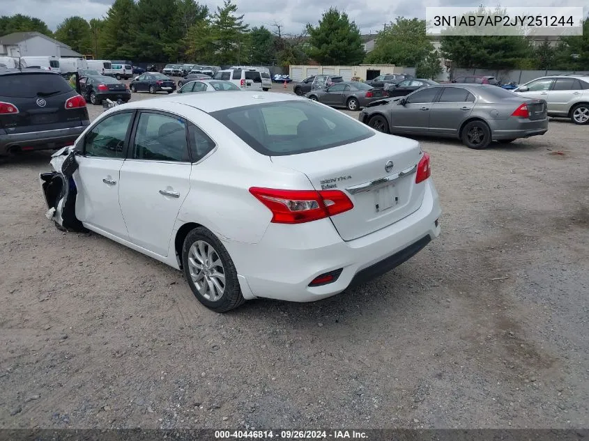 2018 Nissan Sentra Sv VIN: 3N1AB7AP2JY251244 Lot: 40446814