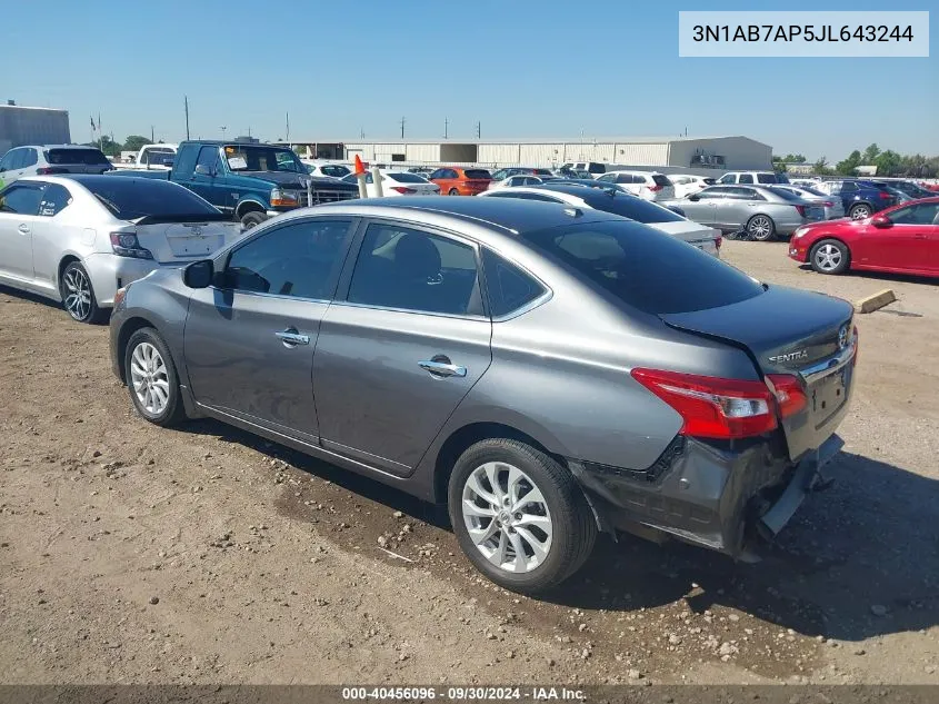 2018 Nissan Sentra Sv VIN: 3N1AB7AP5JL643244 Lot: 40456096