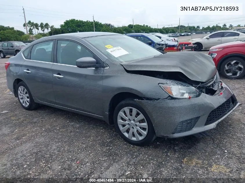 2018 Nissan Sentra S VIN: 3N1AB7AP5JY218593 Lot: 40457494