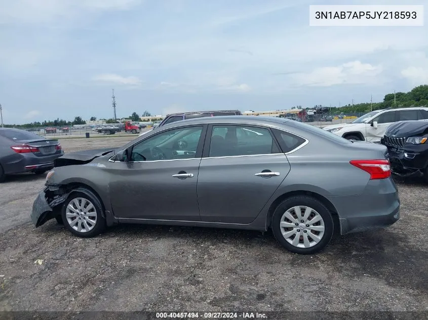 2018 Nissan Sentra S VIN: 3N1AB7AP5JY218593 Lot: 40457494