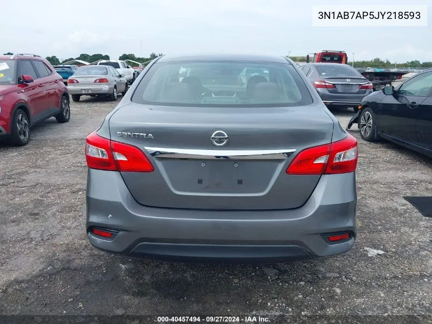 2018 Nissan Sentra S VIN: 3N1AB7AP5JY218593 Lot: 40457494