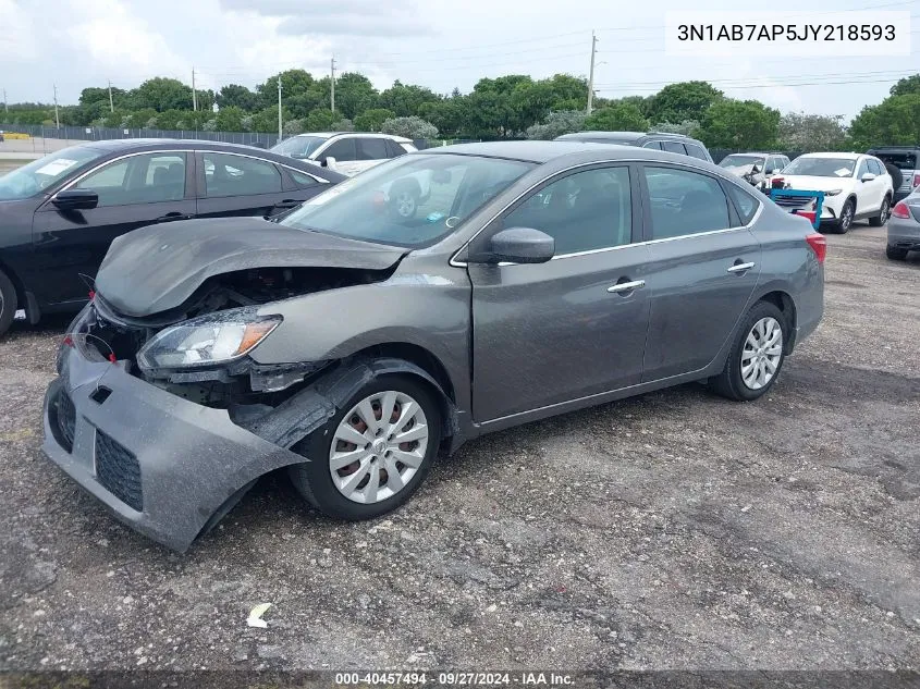 2018 Nissan Sentra S VIN: 3N1AB7AP5JY218593 Lot: 40457494