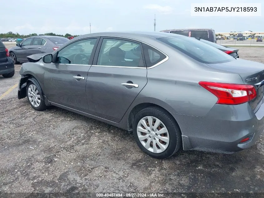 2018 Nissan Sentra S VIN: 3N1AB7AP5JY218593 Lot: 40457494