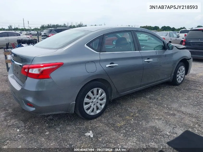 2018 Nissan Sentra S VIN: 3N1AB7AP5JY218593 Lot: 40457494