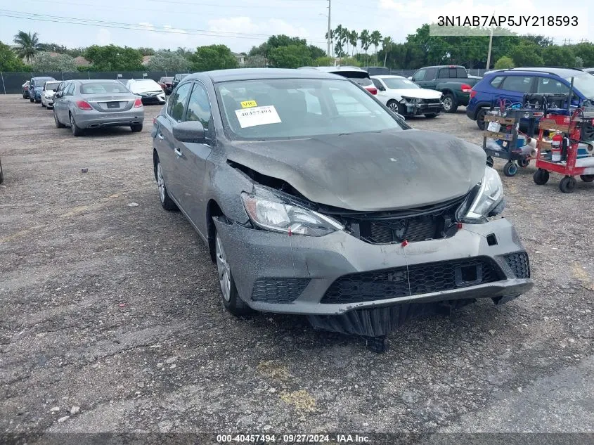 2018 Nissan Sentra S VIN: 3N1AB7AP5JY218593 Lot: 40457494