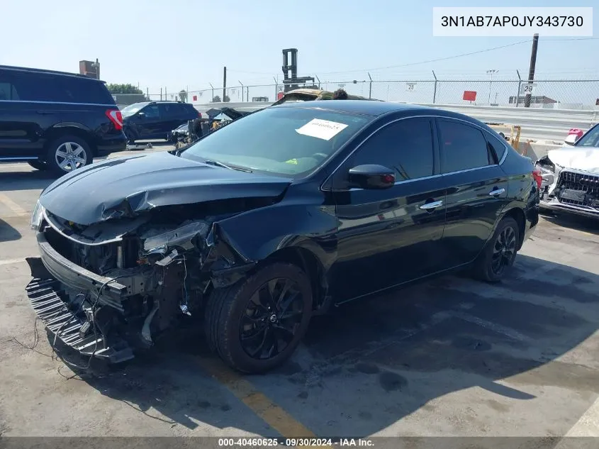 2018 Nissan Sentra S VIN: 3N1AB7AP0JY343730 Lot: 40460625