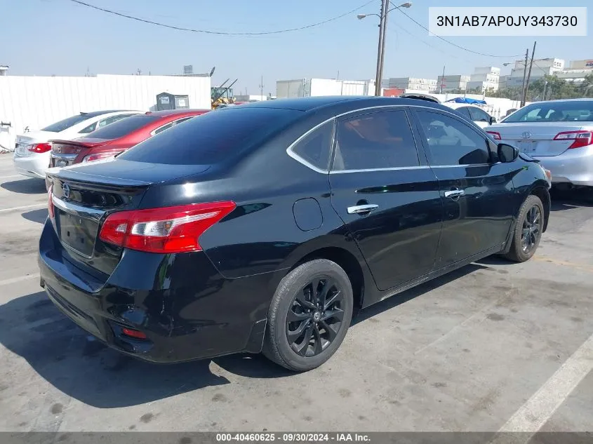 2018 Nissan Sentra S VIN: 3N1AB7AP0JY343730 Lot: 40460625