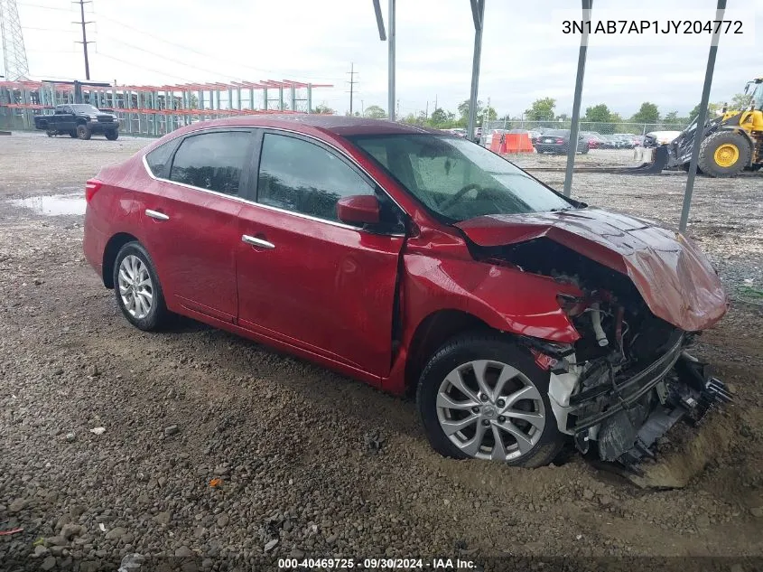 2018 Nissan Sentra Sv VIN: 3N1AB7AP1JY204772 Lot: 40469725