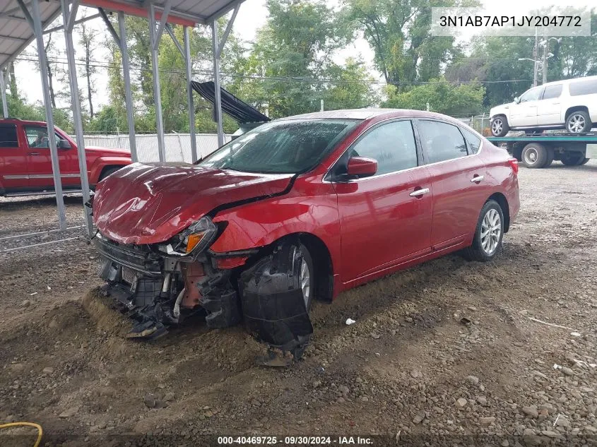 2018 Nissan Sentra Sv VIN: 3N1AB7AP1JY204772 Lot: 40469725