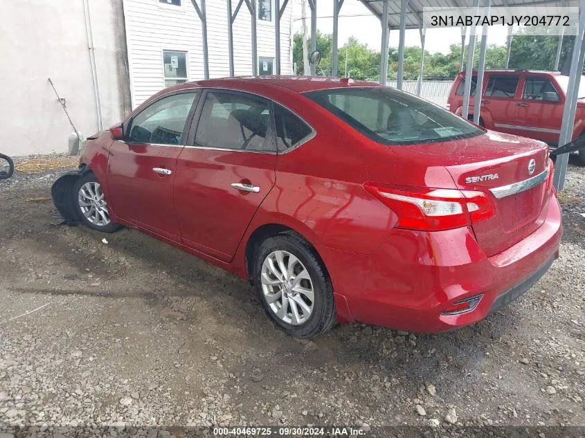 2018 Nissan Sentra Sv VIN: 3N1AB7AP1JY204772 Lot: 40469725