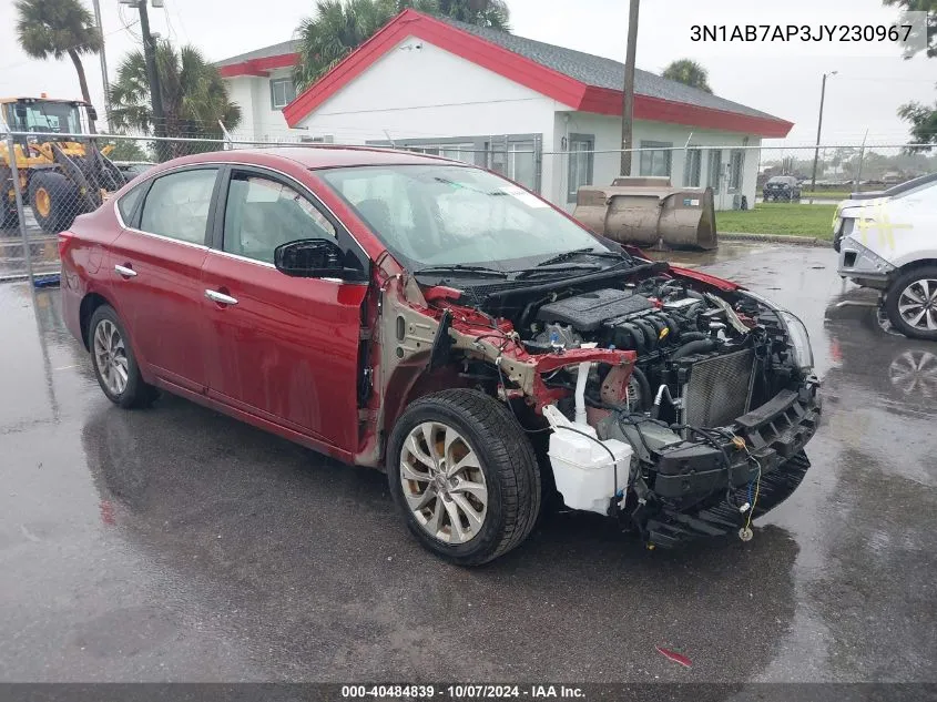 2018 Nissan Sentra Sv VIN: 3N1AB7AP3JY230967 Lot: 40484839