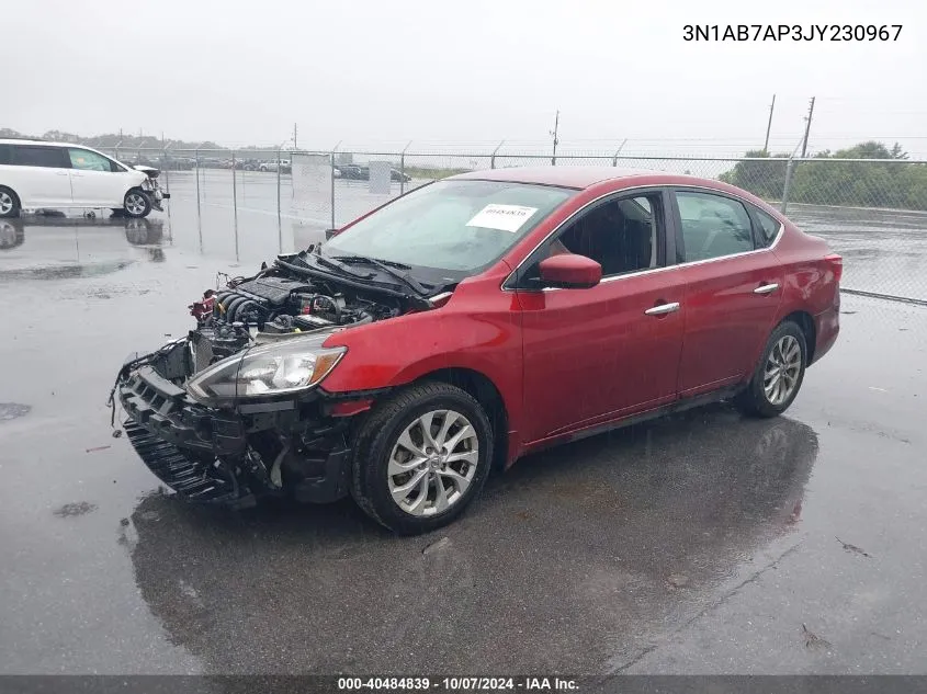 2018 Nissan Sentra Sv VIN: 3N1AB7AP3JY230967 Lot: 40484839