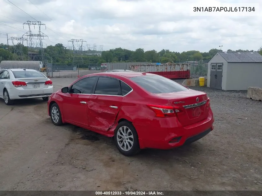 2018 Nissan Sentra Sv VIN: 3N1AB7AP0JL617134 Lot: 40512033