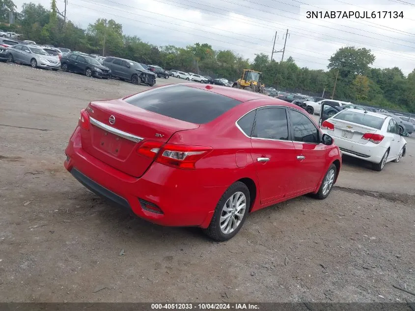 2018 Nissan Sentra Sv VIN: 3N1AB7AP0JL617134 Lot: 40512033