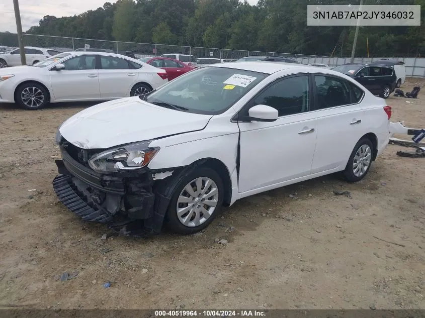 2018 Nissan Sentra S VIN: 3N1AB7AP2JY346032 Lot: 40519964