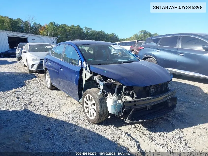 2018 Nissan Sentra Sv VIN: 3N1AB7AP0JY346398 Lot: 40530279